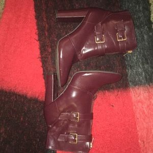 Burgundy booties